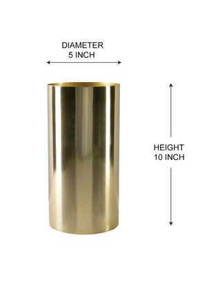 Gold Cylinder Vase, 4" & 10" Tall