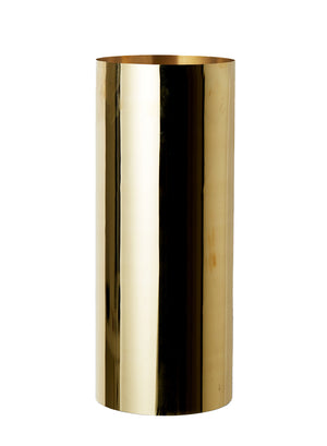 Polished Gold Stainless Steel Vase - 8" Diameter & 20" Tall