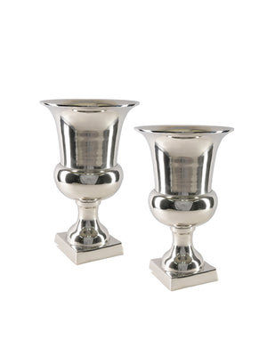 Nickel Pedestal Urn Vase