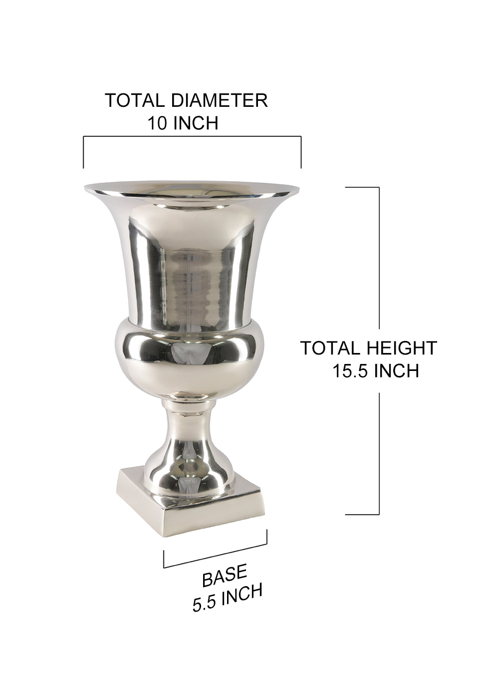 Nickel Pedestal Urn Vase