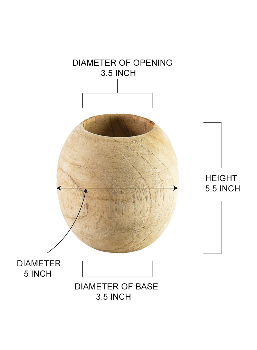 Natural Teak Essence Vase - in 2 Sizes