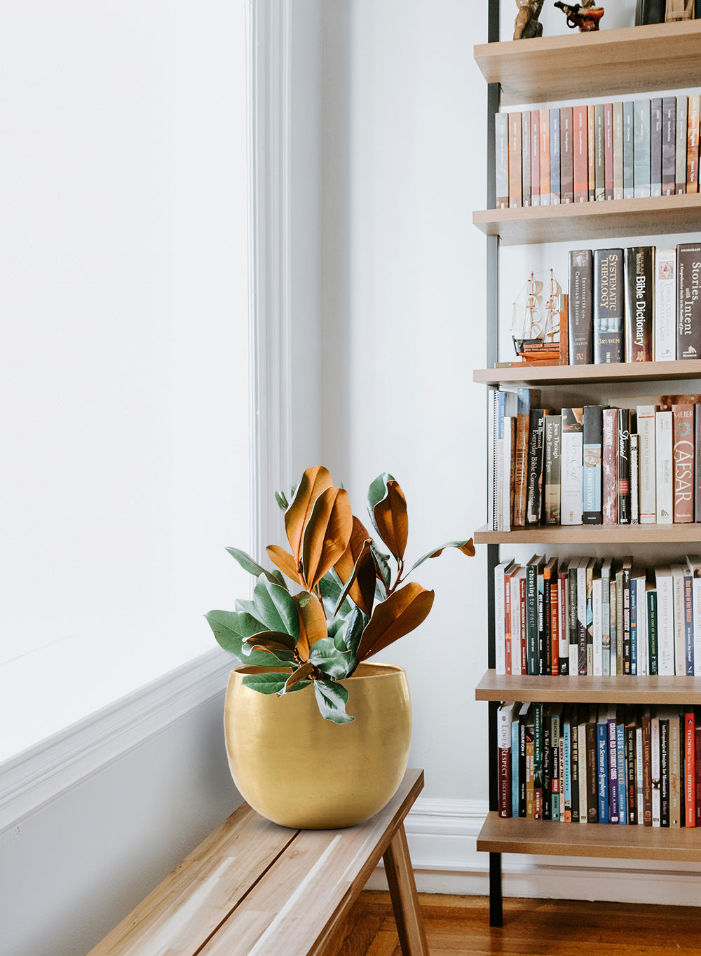 Antiqued Hammered Brass Planters