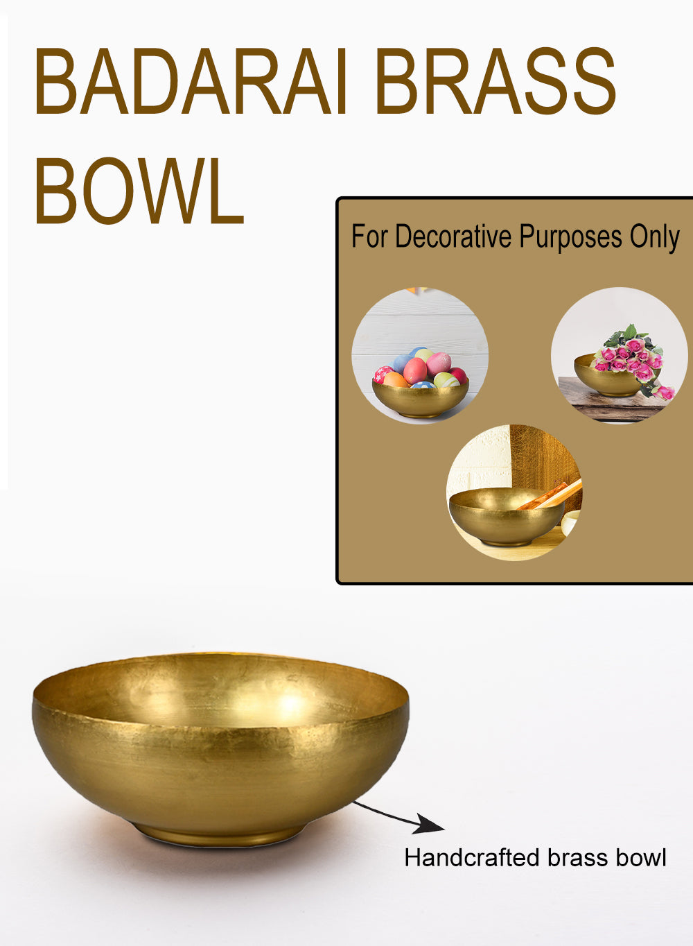 Badarai Brass Bowl, in 2 Sizes and Sets