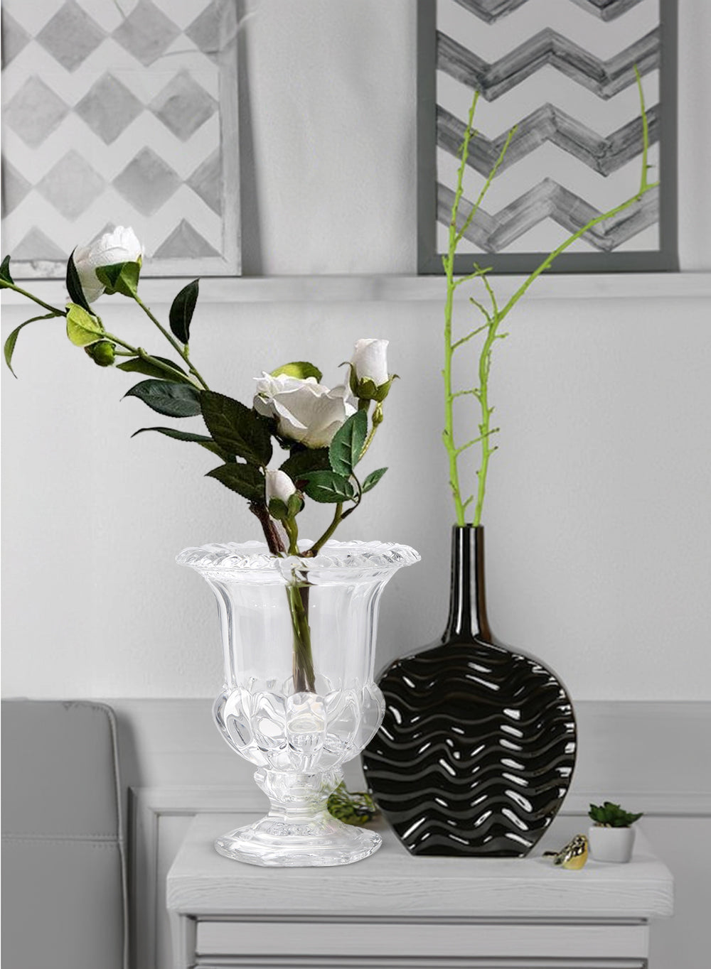 Victoria Glass Urn Vase, in 2 Sizes