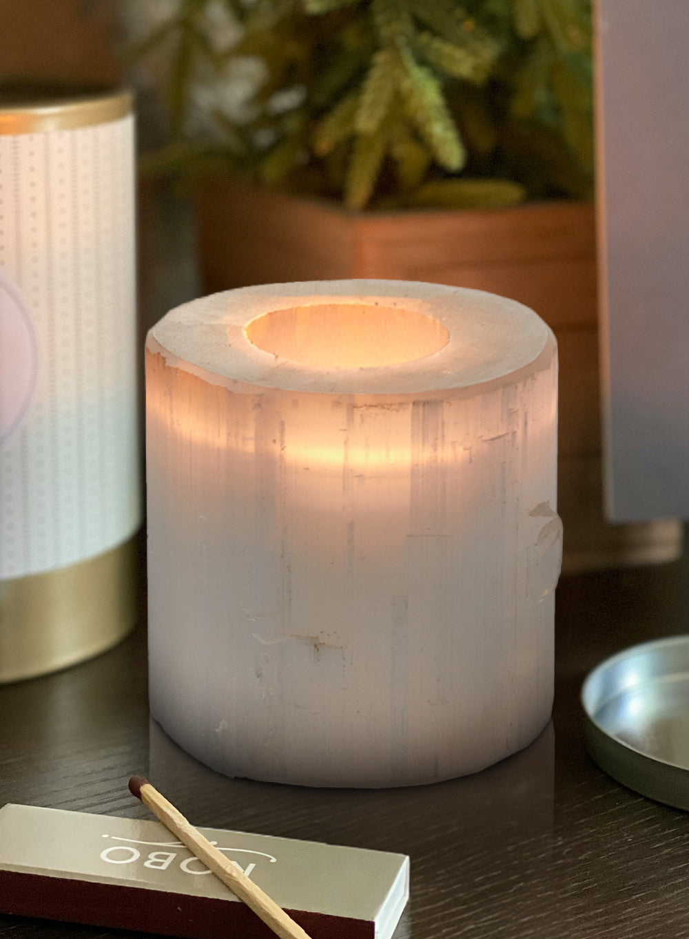 Selenite Tealight Candle Holder, In 3 Sizes