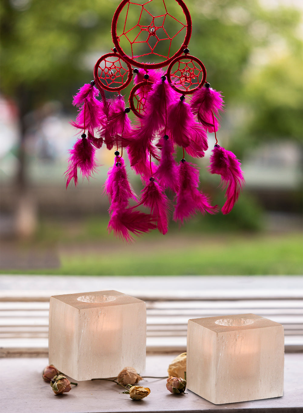 3" Selenite Crystal Cubic Candle Holder