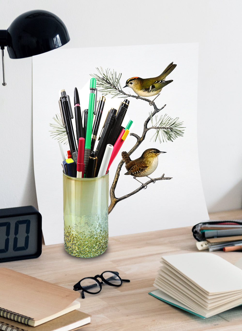 Speckled Green Glass Bud Vases, in 4 Sizes