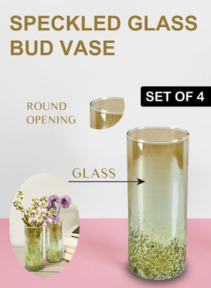 Speckled Green Glass Bud Vases, in 4 Sizes