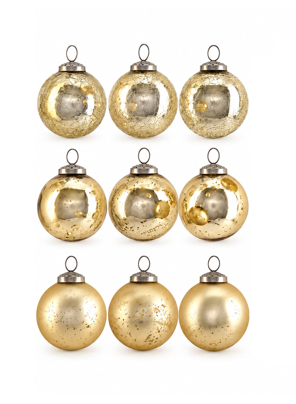 3" Assorted Glass Ball Ornaments Collection
