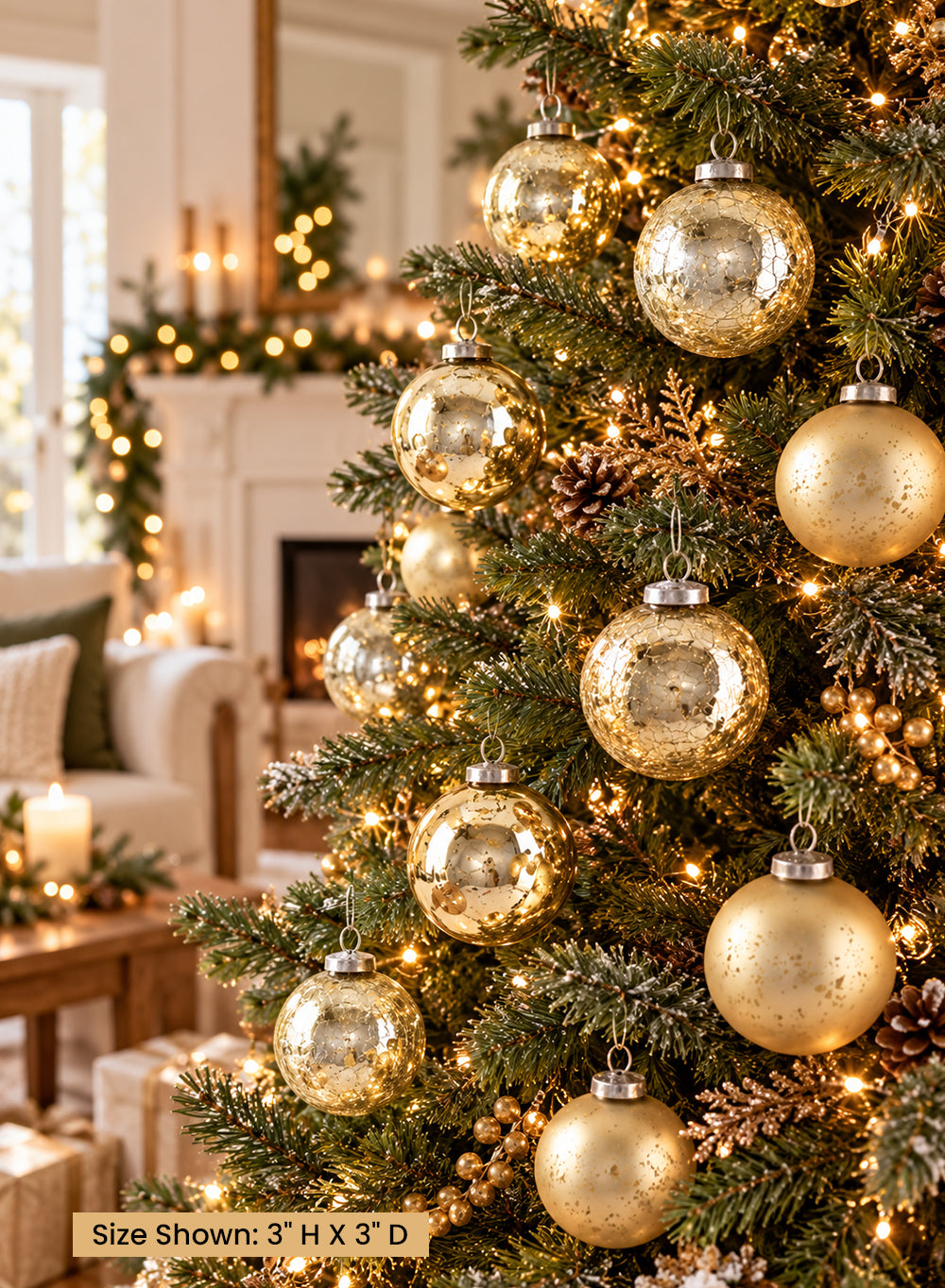 3" Assorted Glass Ball Ornaments Collection