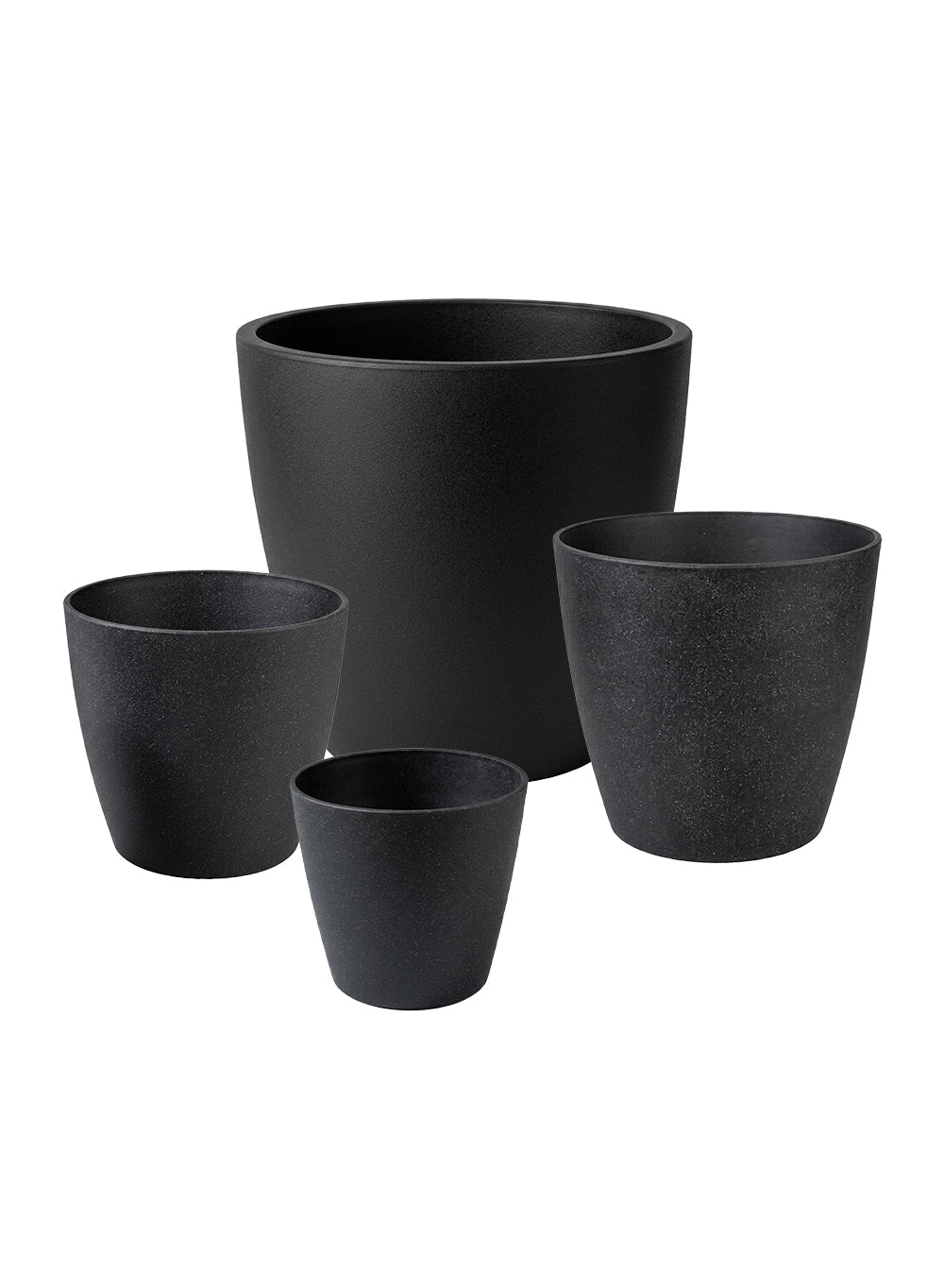 Bundle: Ebon Tapered PVC Planter Pot (Pack of 4)
