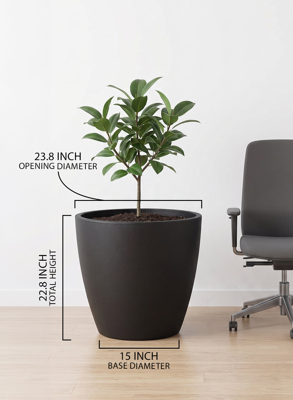 Ebon Tapered PVC Planter Pot Collection
