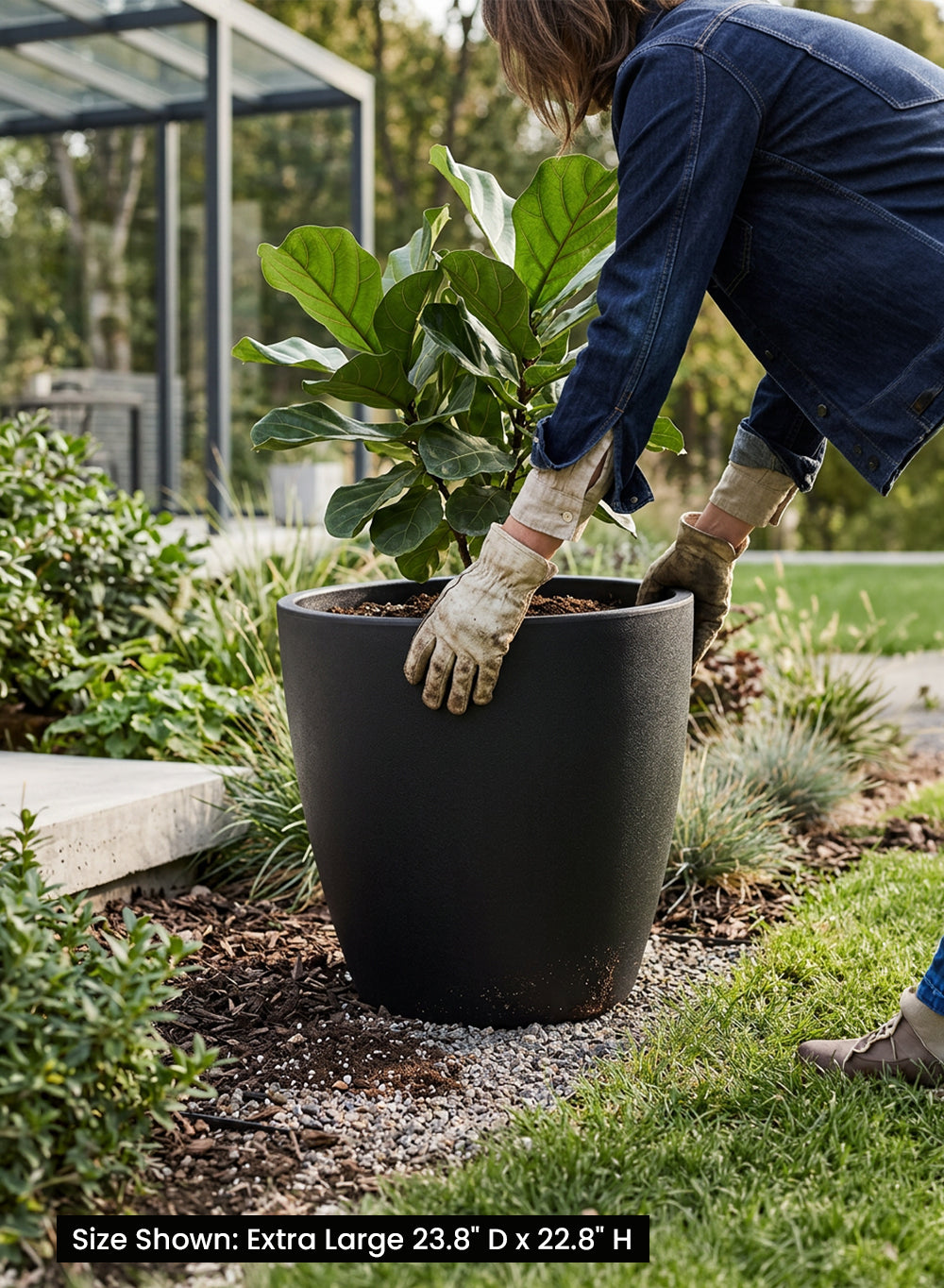 Ebon Tapered PVC Planter Pot Collection
