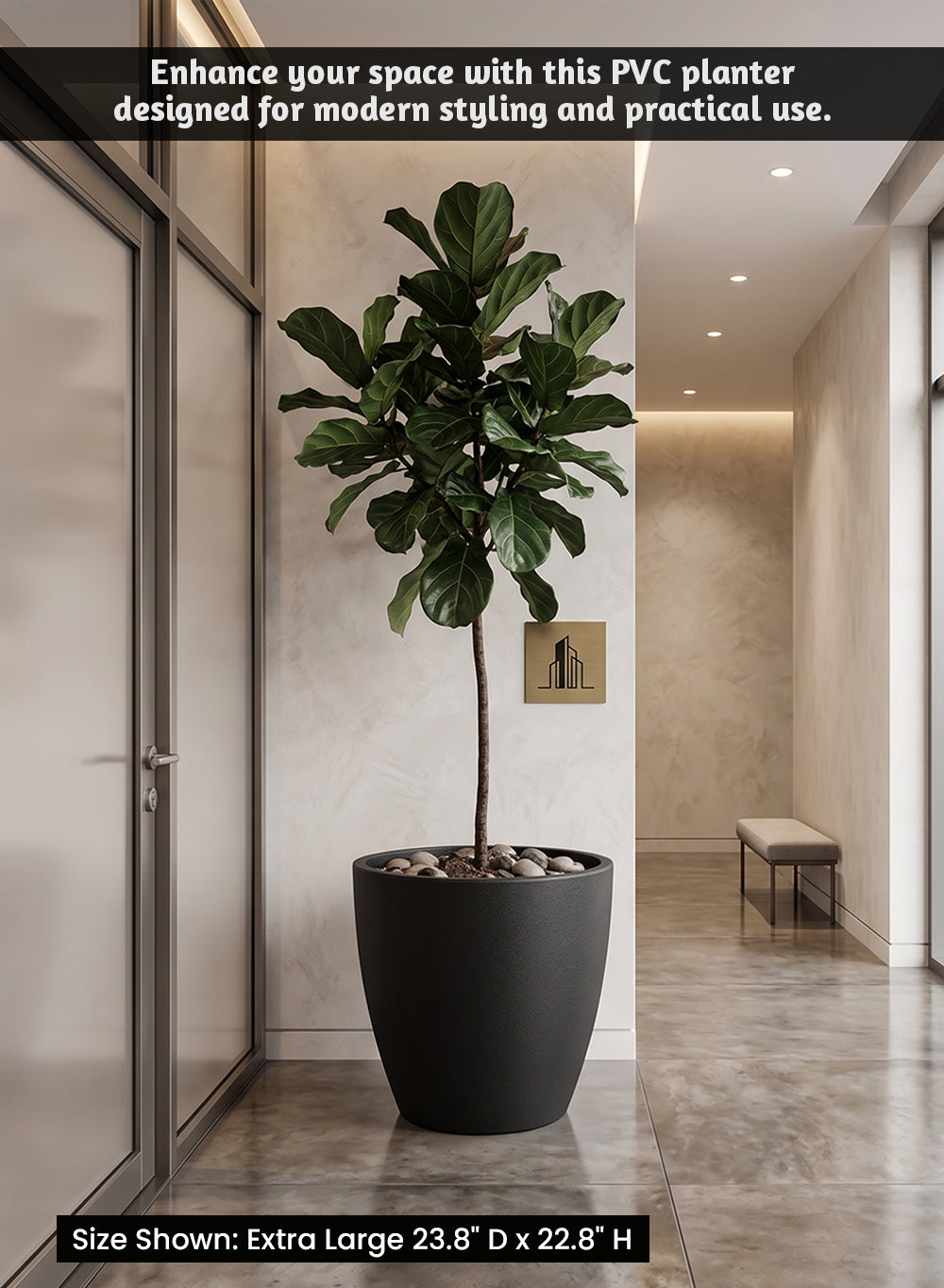 Ebon Tapered PVC Planter Pot Collection