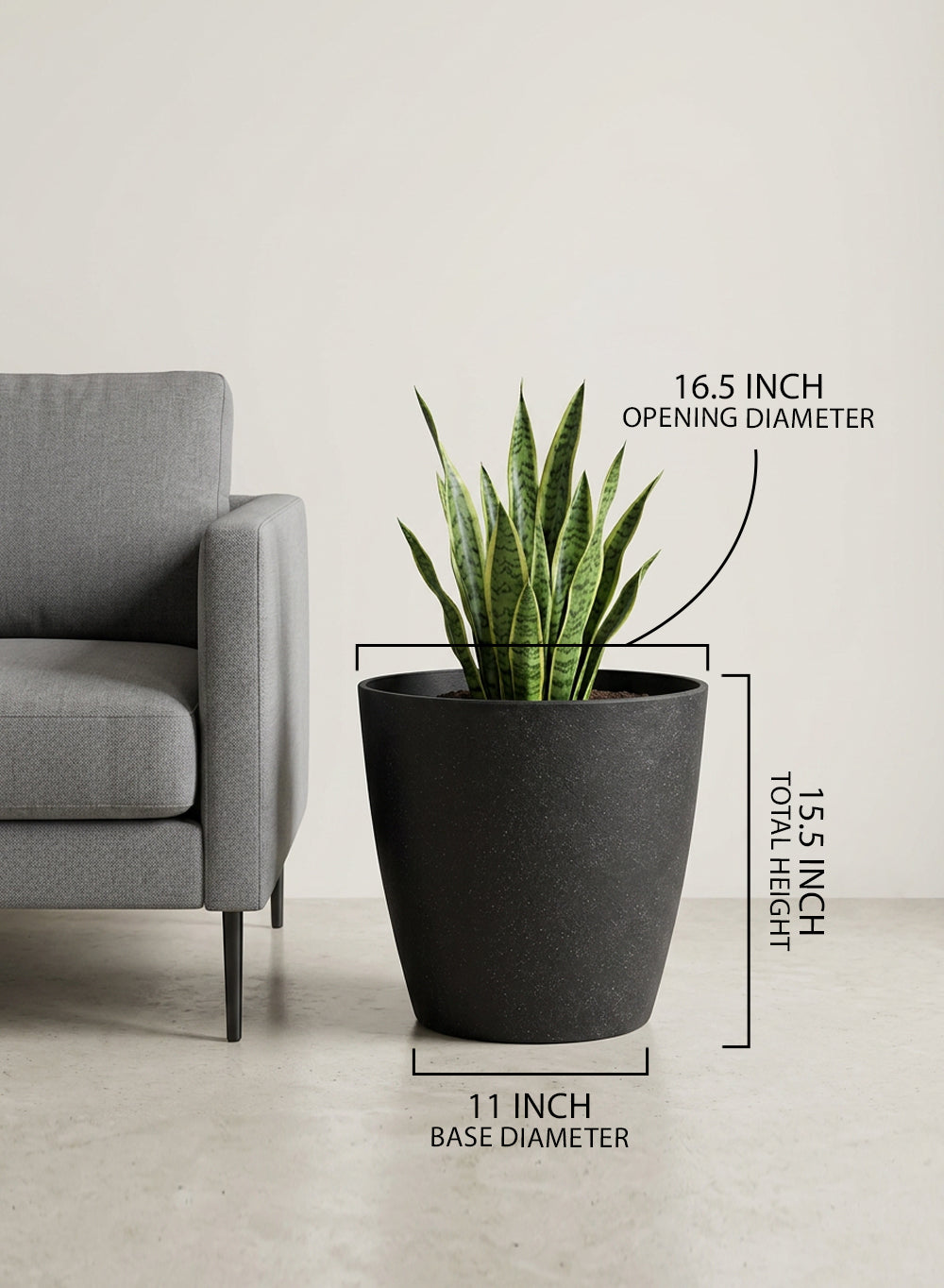 Ebon Tapered PVC Planter Pot Collection