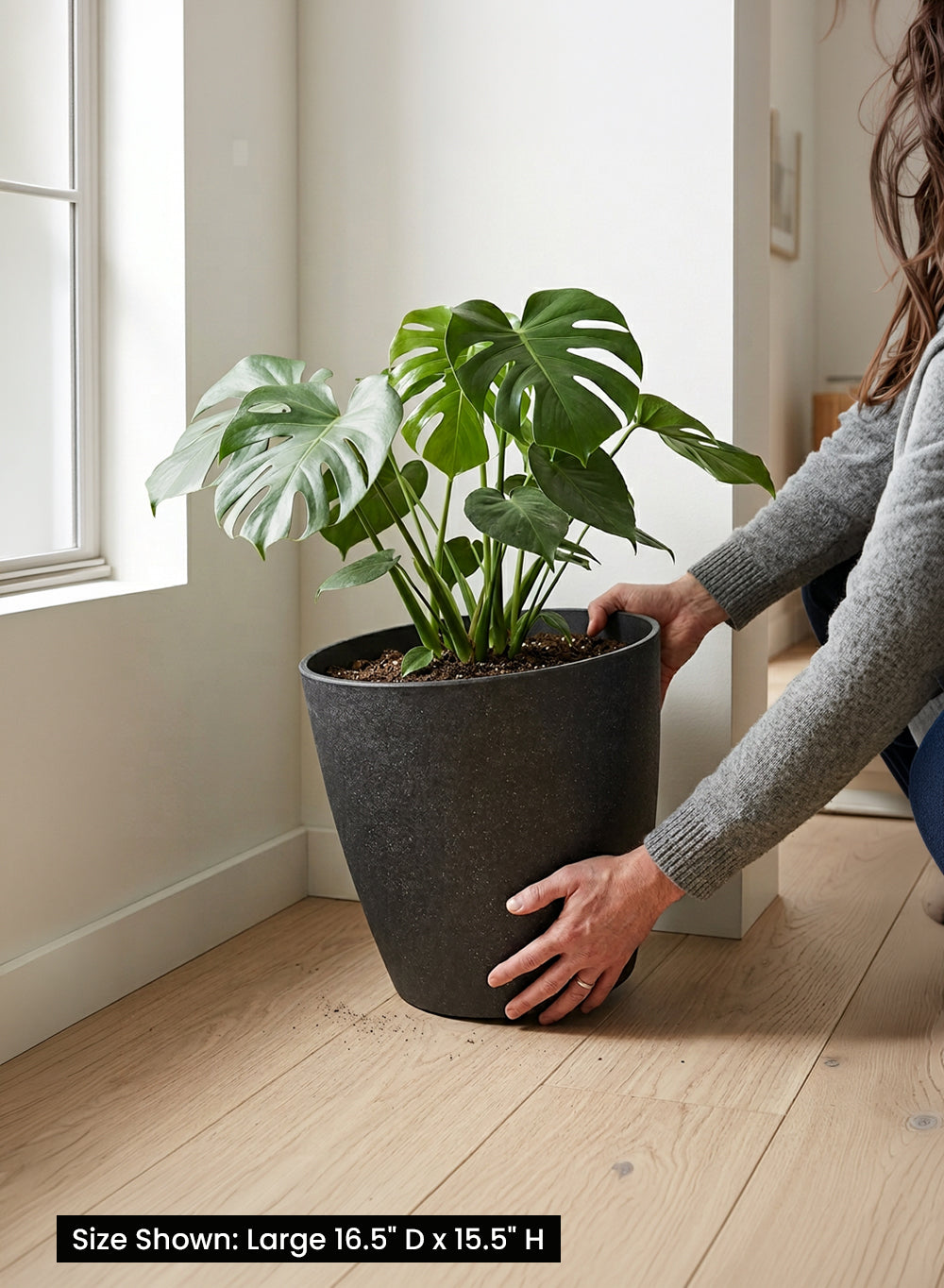 Ebon Tapered PVC Planter Pot Collection