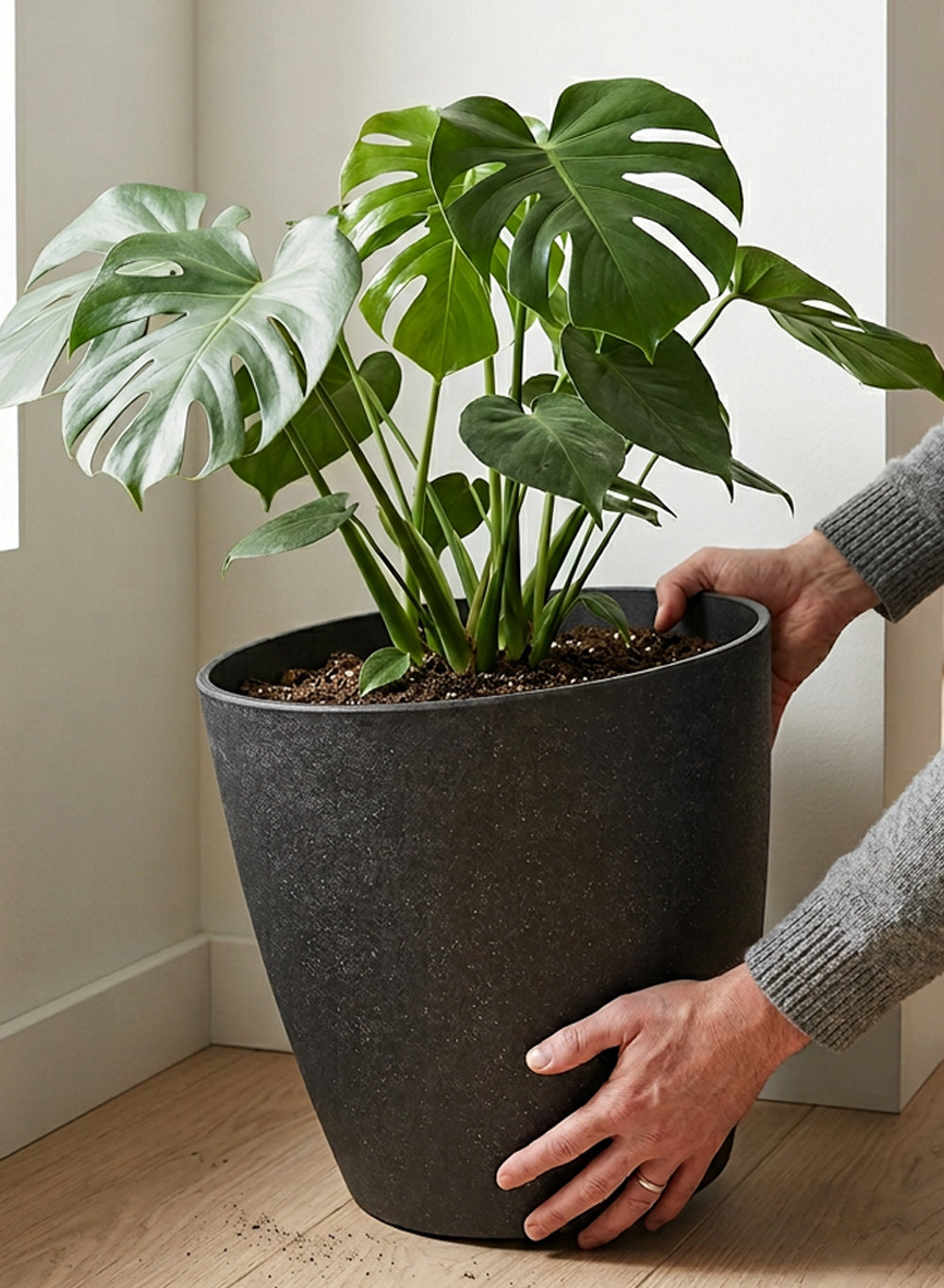 Ebon Tapered PVC Planter Pot Collection