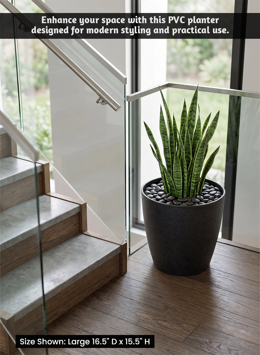 Ebon Tapered PVC Planter Pot Collection