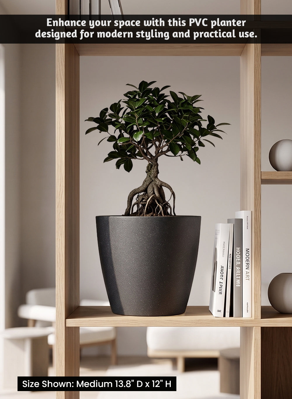 Ebon Tapered PVC Planter Pot Collection