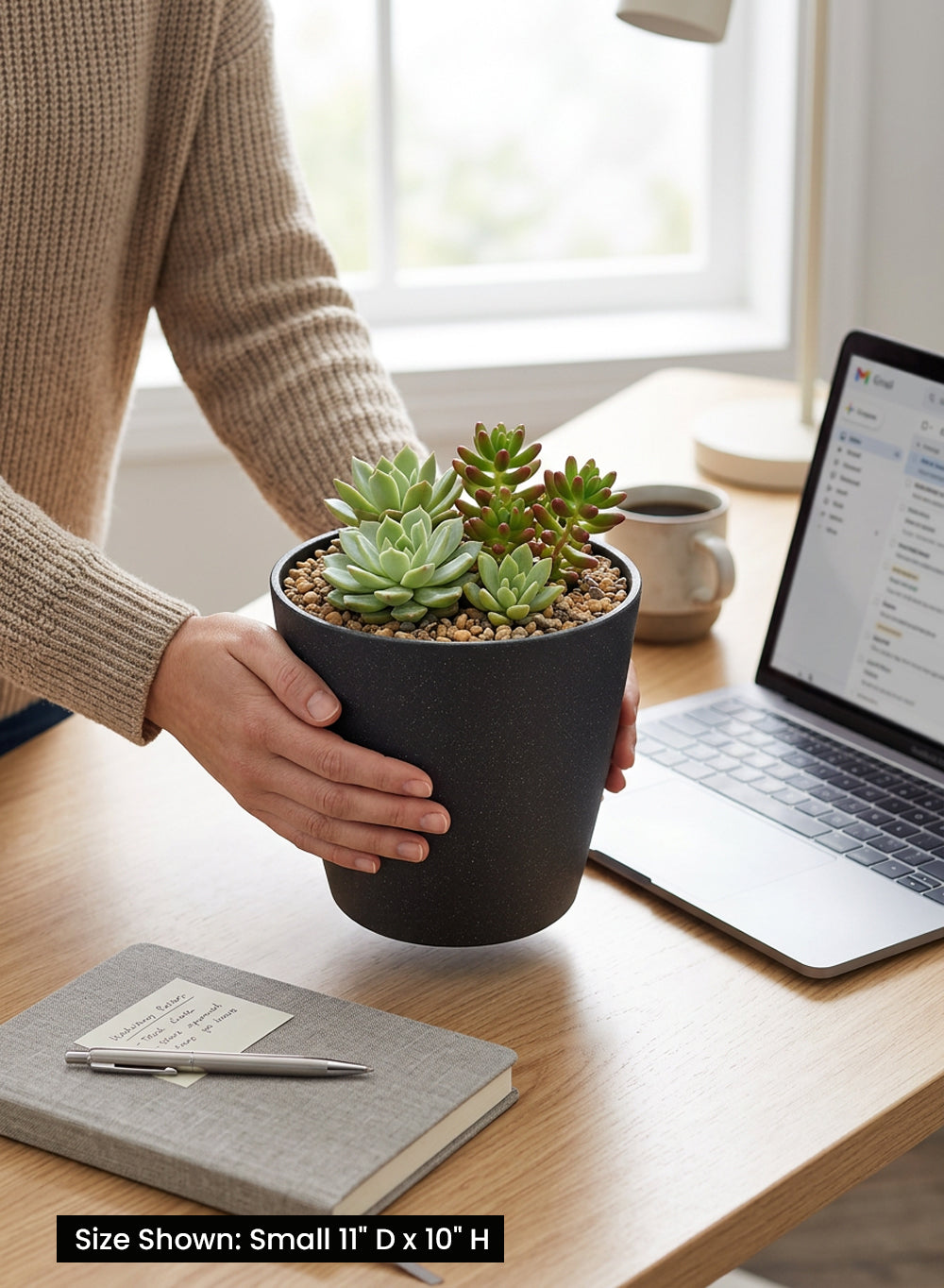 Ebon Tapered PVC Planter Pot Collection