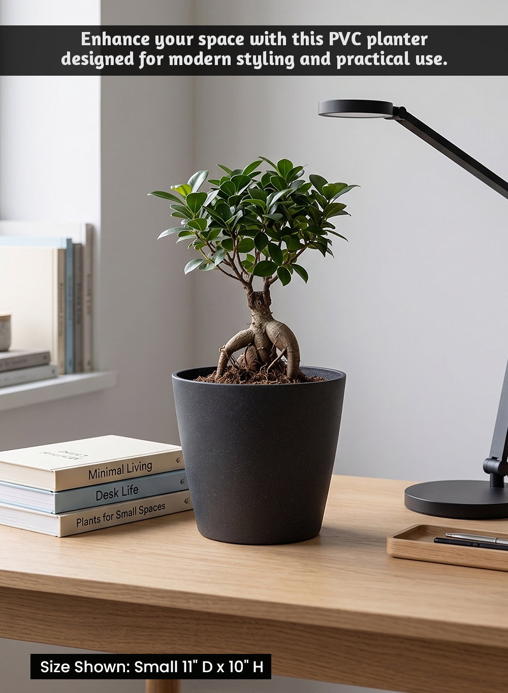 Ebon Tapered PVC Planter Pot Collection