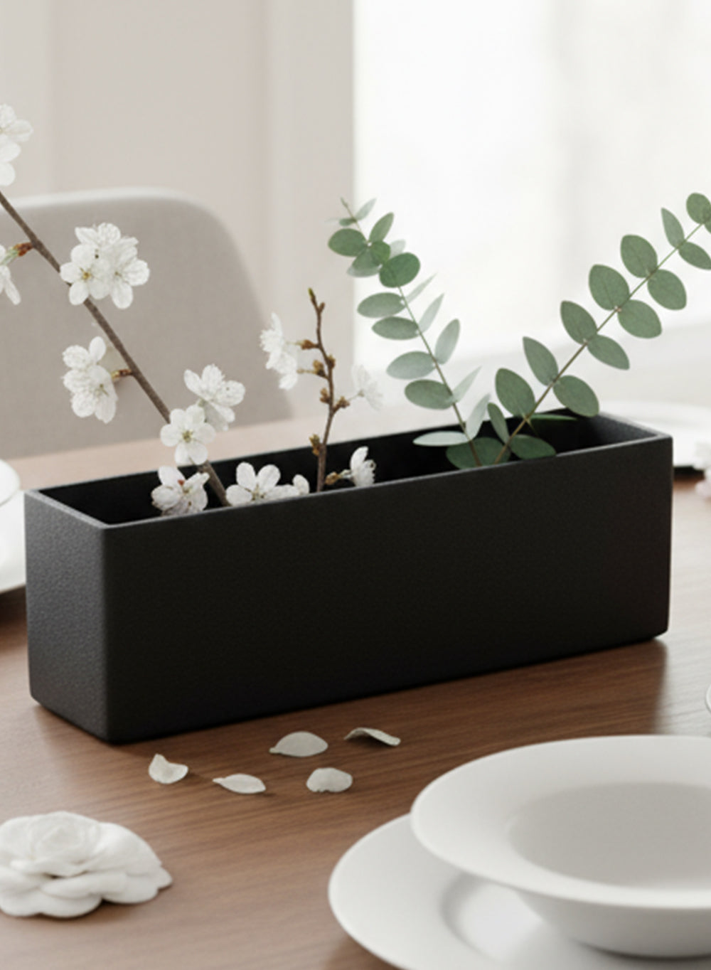 Black Rectangular Lightweight Planter Box, Available in 3 Sizes