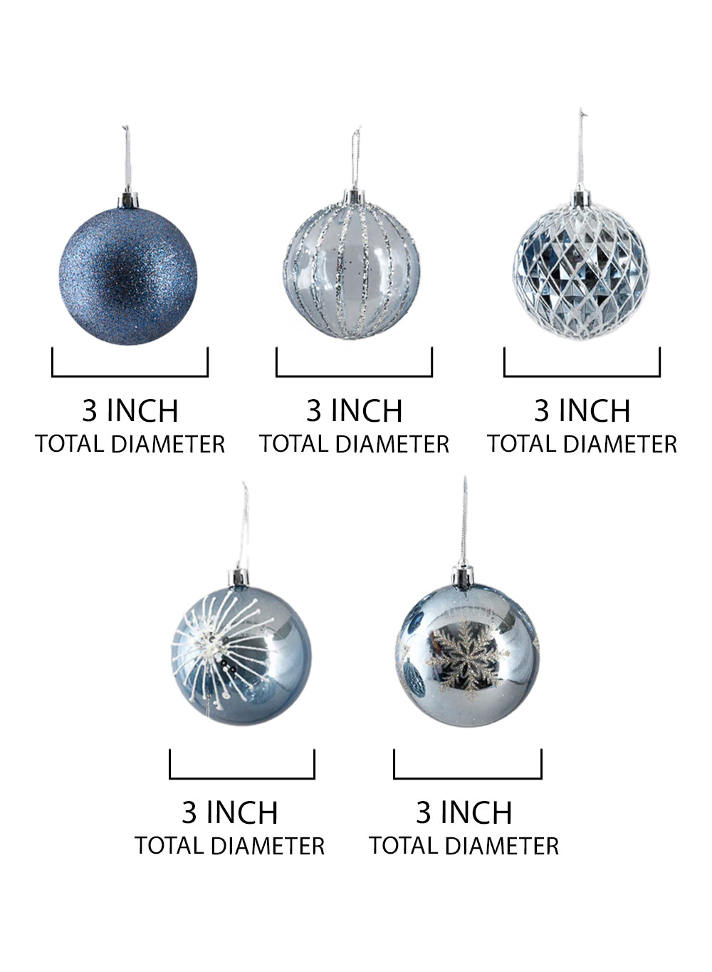 3" Assorted Ornament Balls, Pack of 16