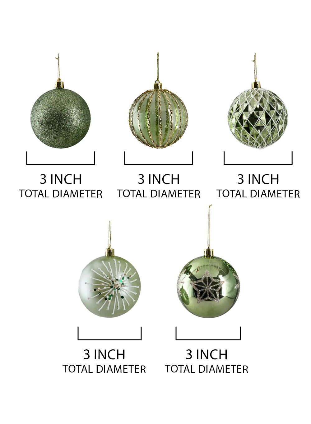 3" Assorted Ornament Balls, Pack of 16