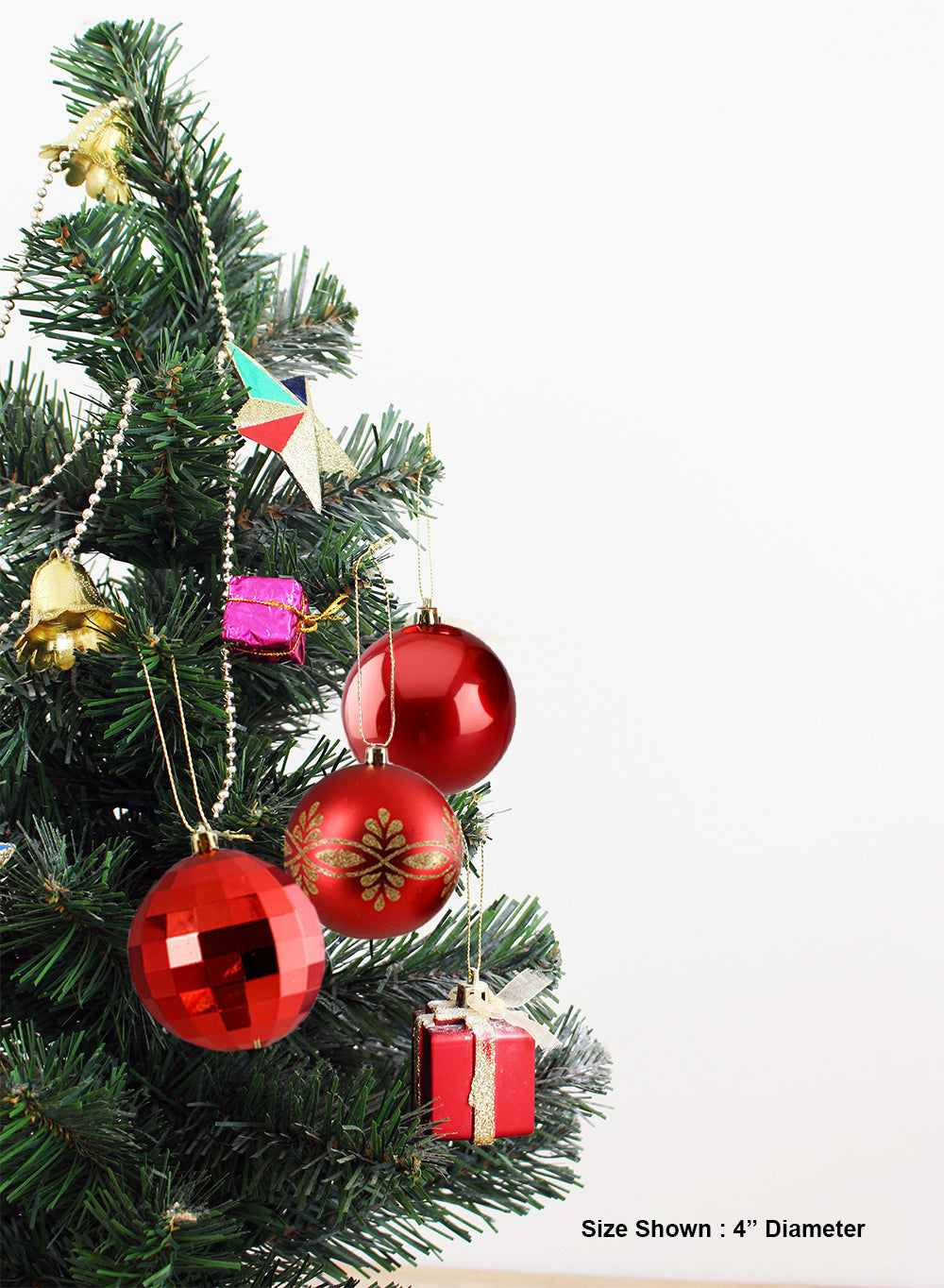 4" Red Christmas Ball Ornaments, Pack of 12