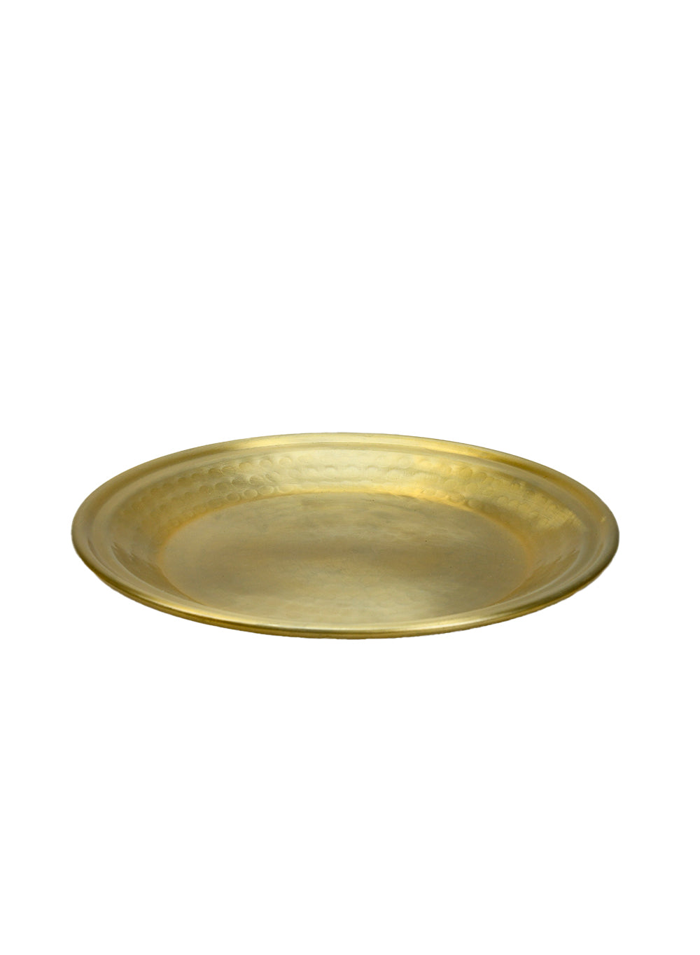 Brass-Look Aluminum Round Tray, In 3 Sizes