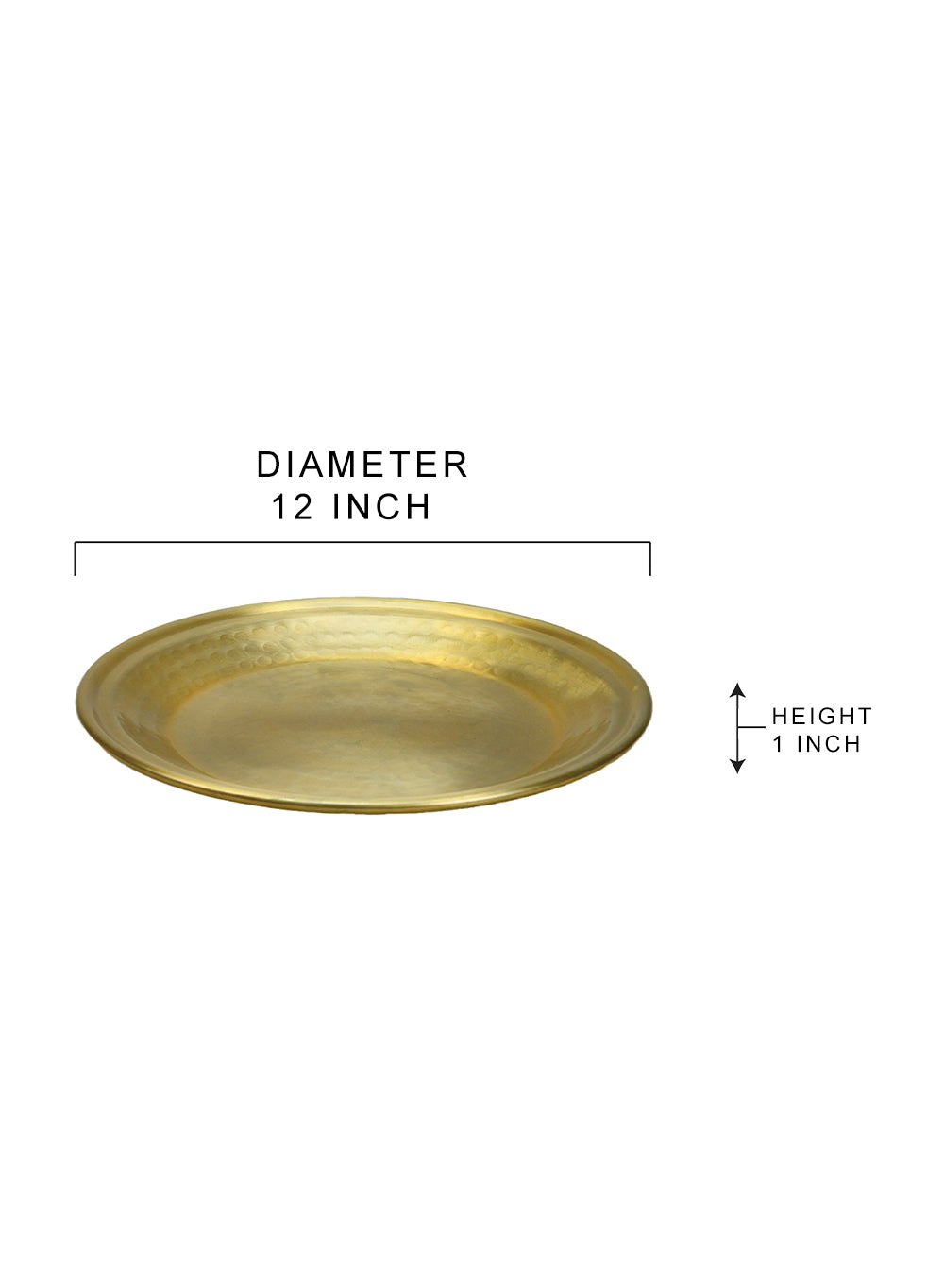 Brass-Look Aluminum Round Tray, In 3 Sizes