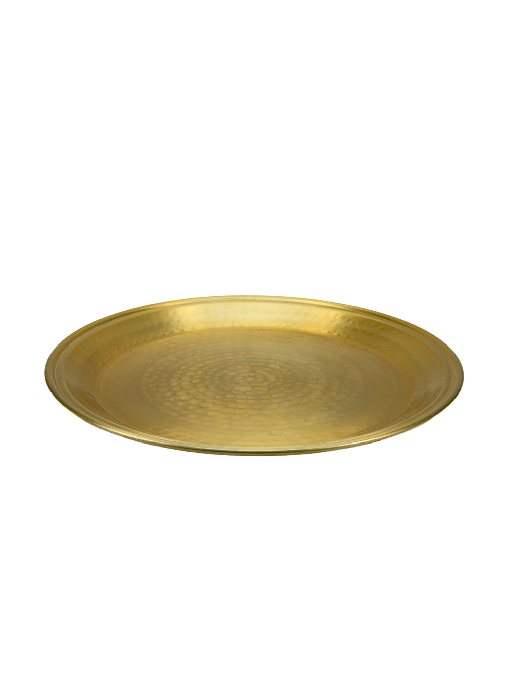 Brass-Look Aluminum Round Tray, In 3 Sizes