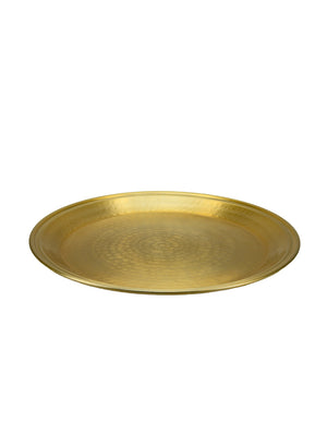 Brass-Look Aluminum Round Tray, In 3 Sizes