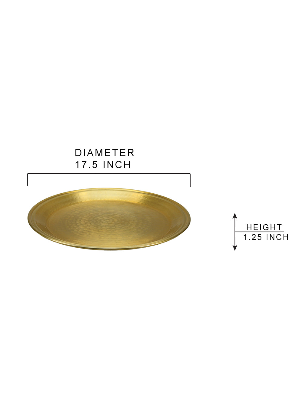 Brass-Look Aluminum Round Tray, In 3 Sizes