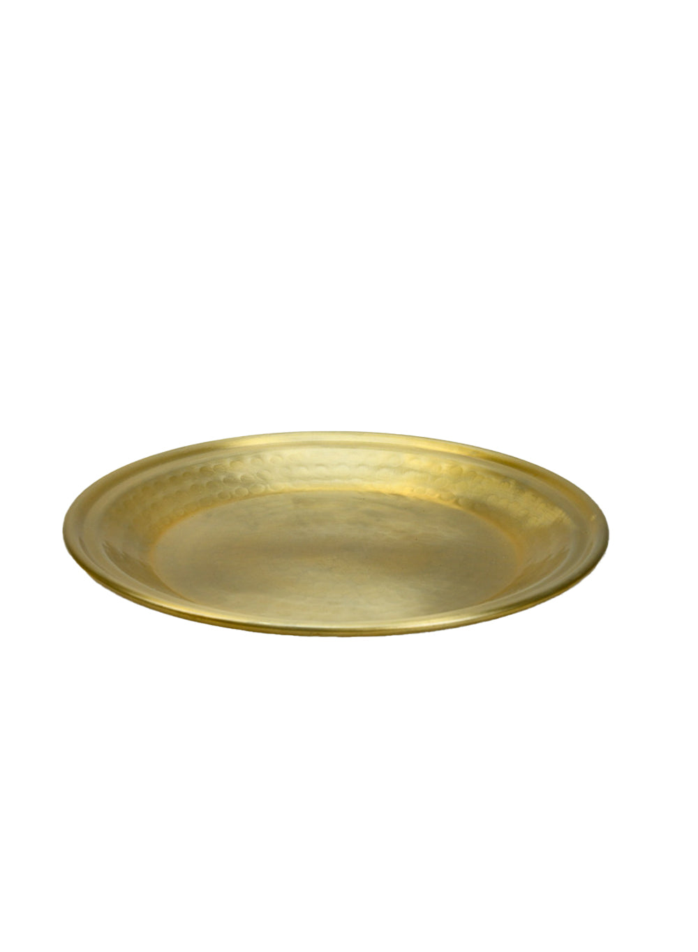 Brass-Look Aluminum Round Tray, In 3 Sizes