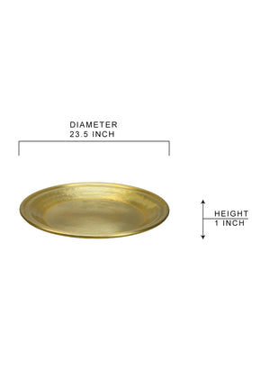 Brass-Look Aluminum Round Tray, In 3 Sizes