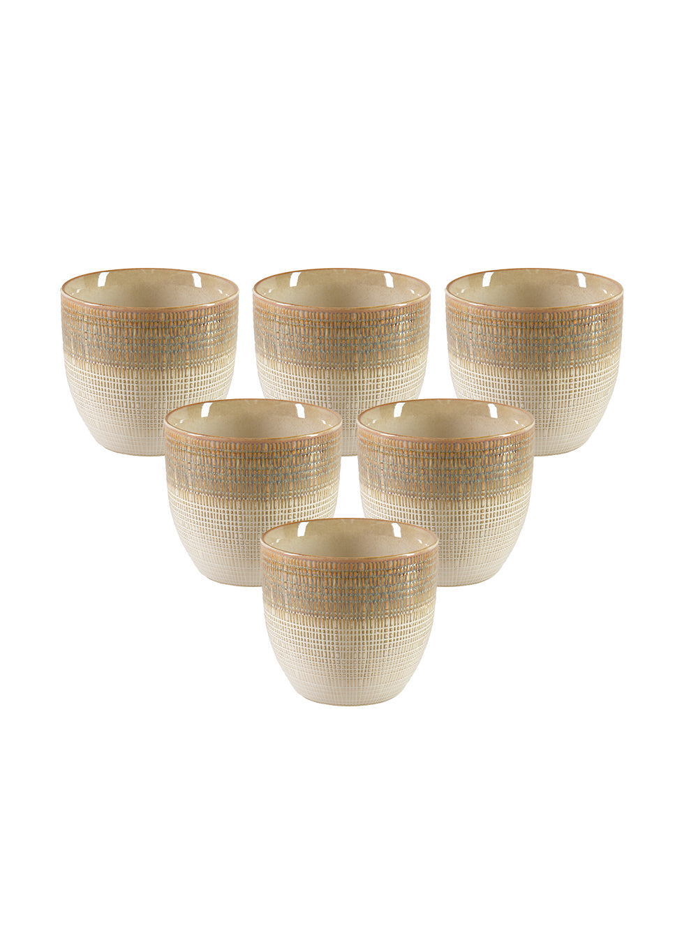 Latte Glazed Ceramic Cachepot, in 2 Sizes