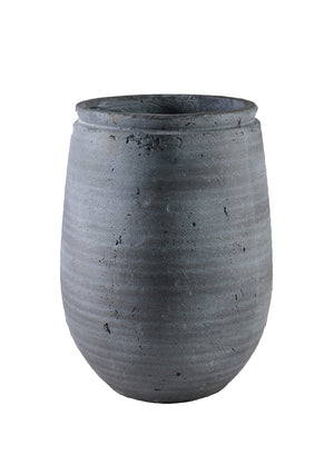 12" Gray Aged Stone Planter Vase