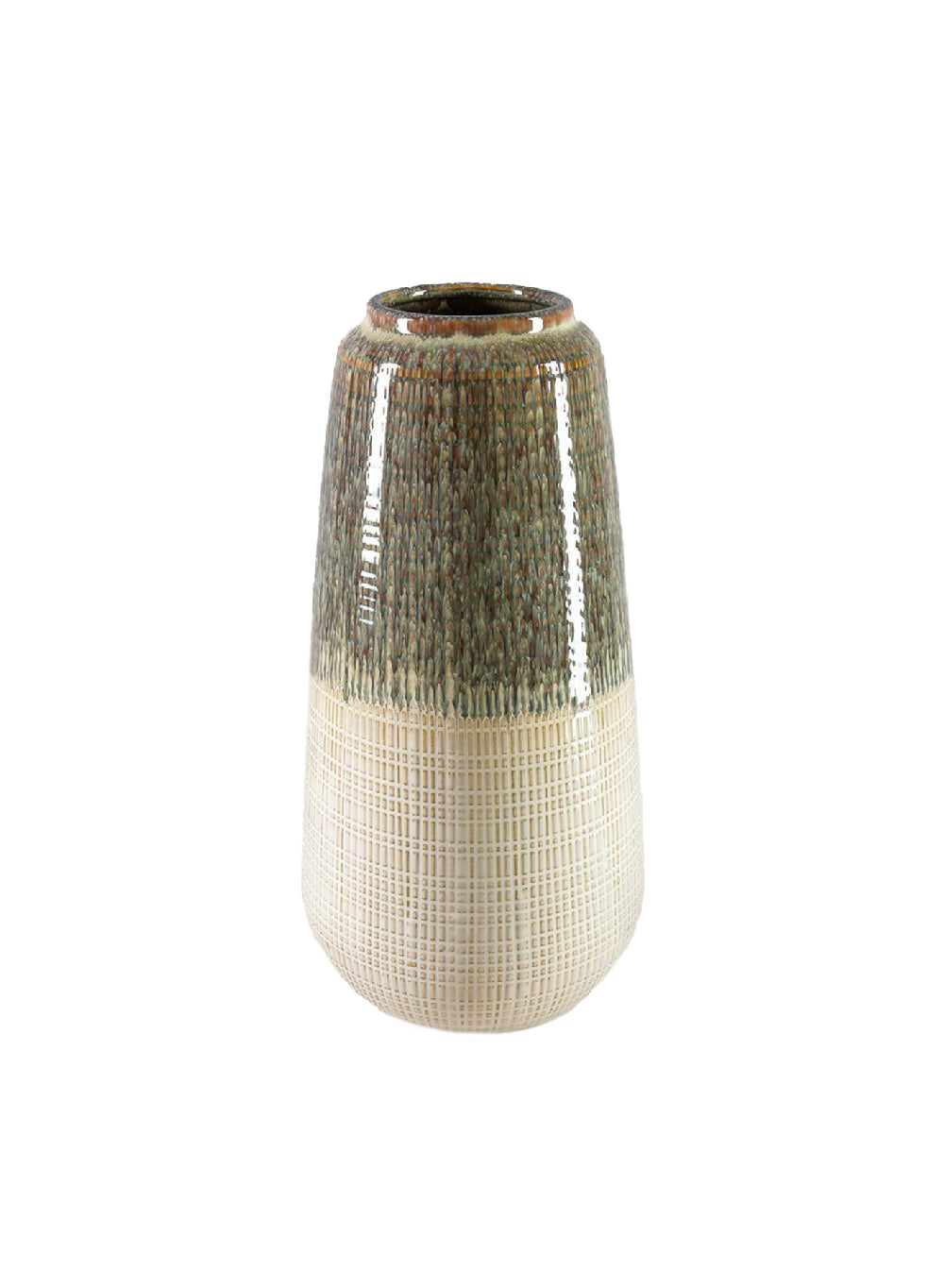 15" TerraGrid Glazed Ceramic Vase