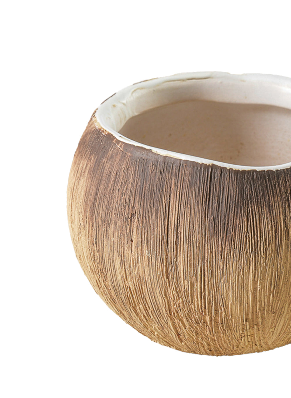 Coconut Ceramic Vase – Tropical-Inspired Flower Holder, Elegant Home & Event Decor