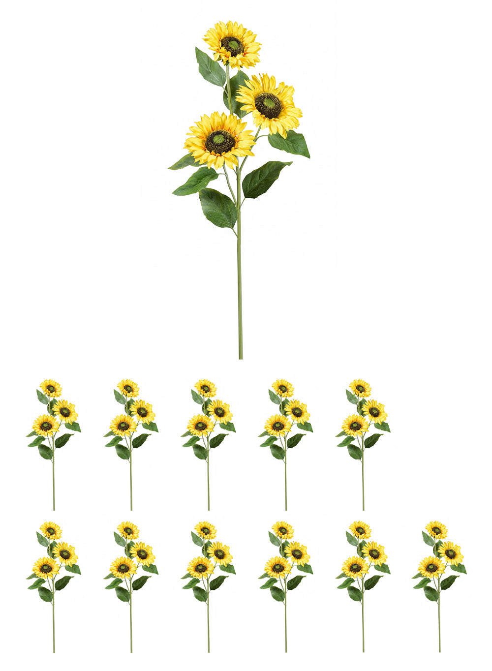Artificial Sunflower Stems, 39" Tall, Pack of 12