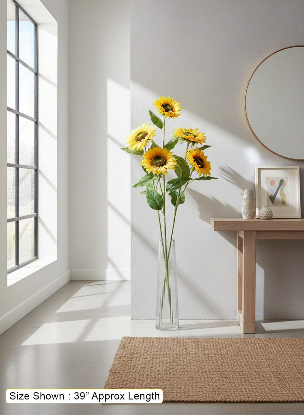 Artificial Sunflower Stems, 39" Tall, Pack of 12