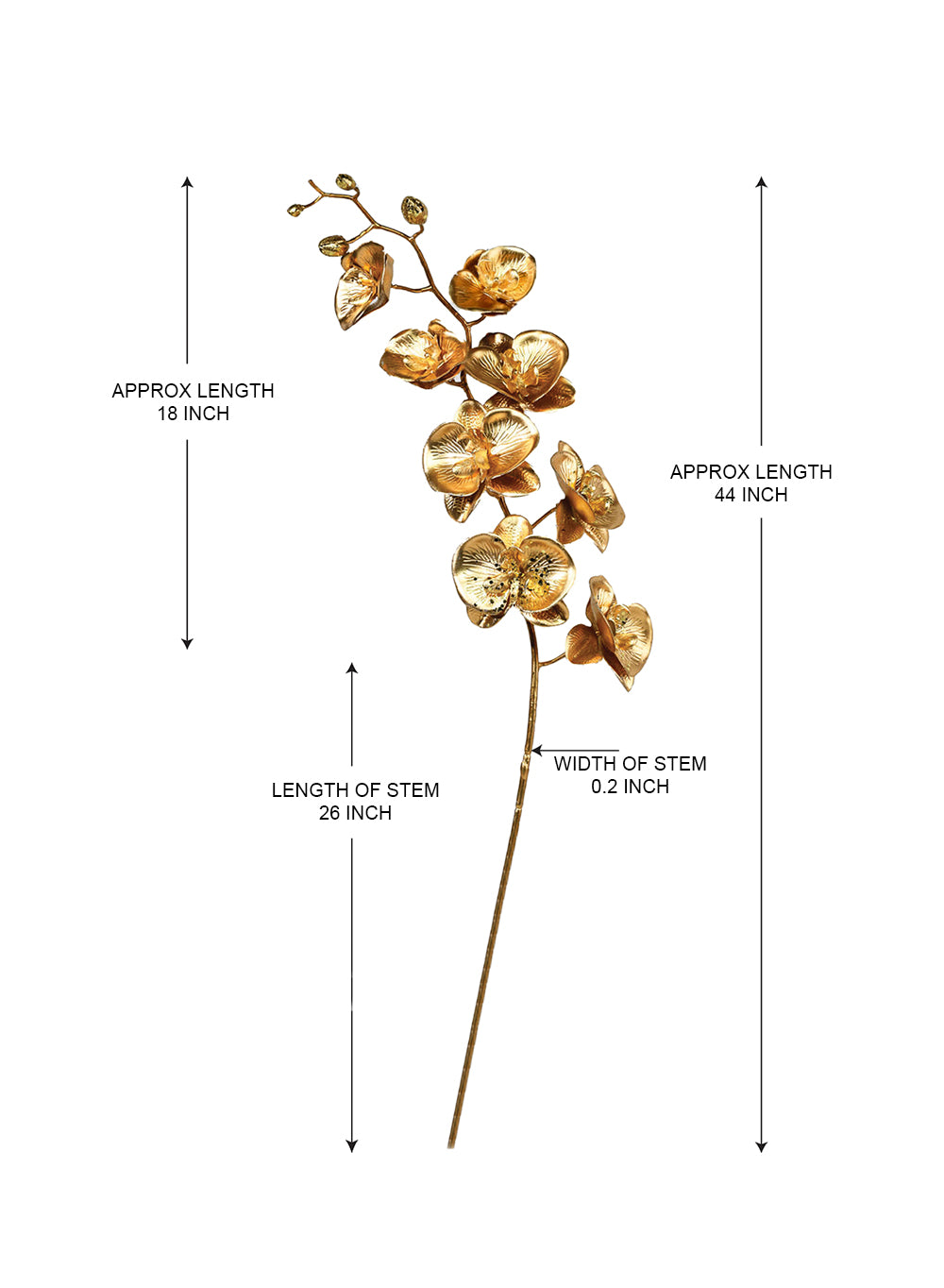 44" Orchid Luxe Stem, Pack of 6, in 2 Colors