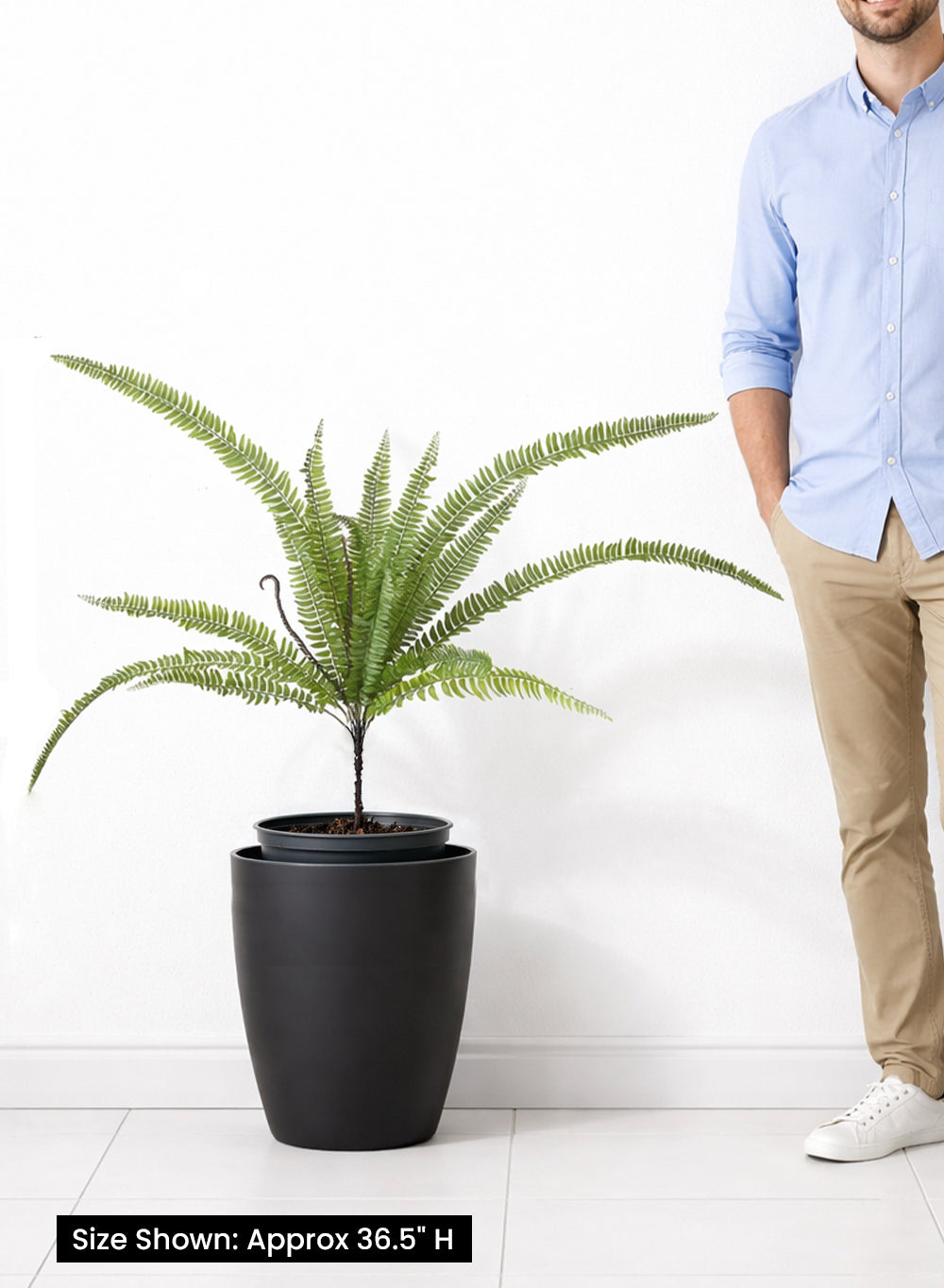 Artificial Green Fern Stems, 36.5" Tall, Pack of 12