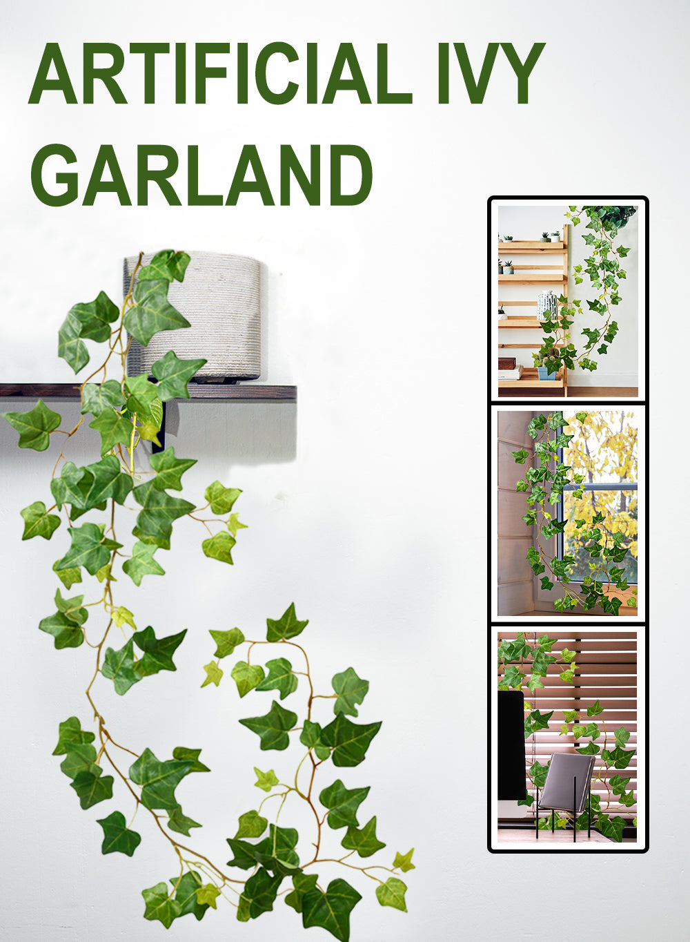 Artificial Ivy Garland, Pack of 12