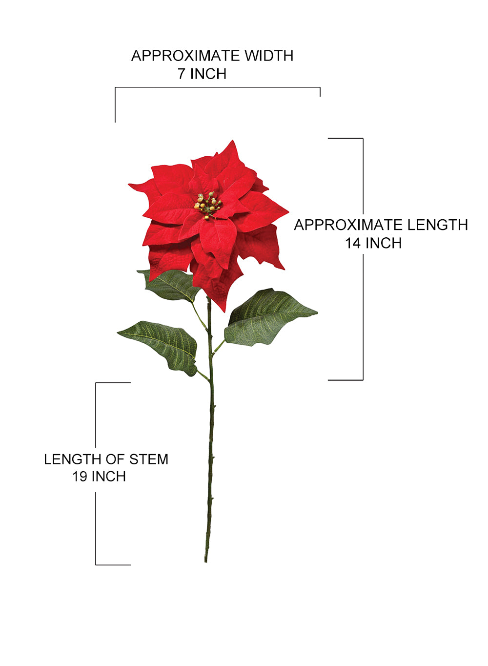 Artificial Christmas Star Stem, in 2 Colors