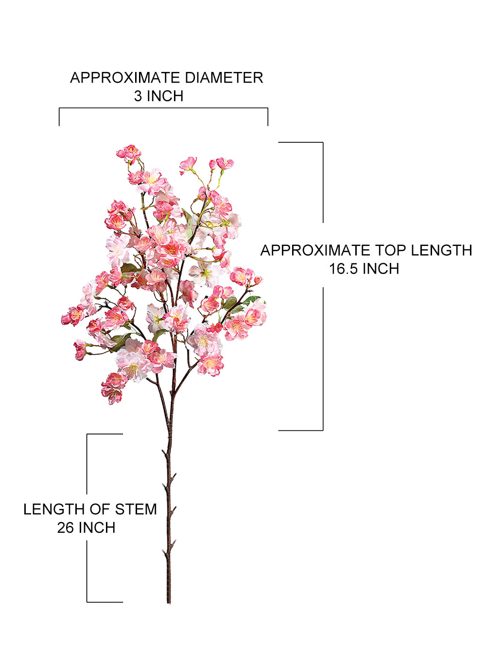 41" Artificial Pink Cherry Blossom Branch, Pack of 12