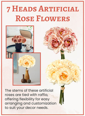 Silk Tea Flower Rose Bouquet, Pack of 12