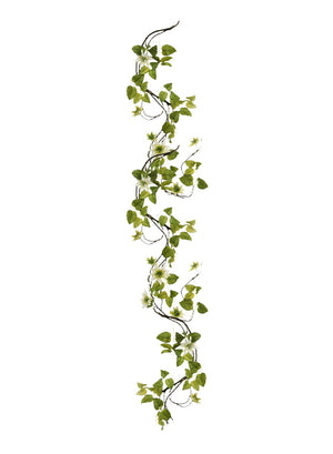 Serene Spaces Living Artificial Clematis Vine Garlands for Decoration, 56 Inch Faux Filler Silk Greenery
