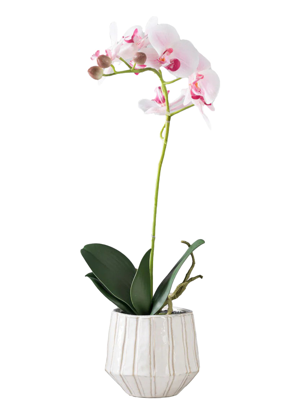 Pink Bloom Faux Orchid in Pot, 5" Diamter & 19.5" Tall